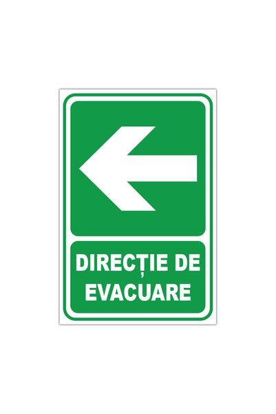 CUBIKA Indicator Directie Evacuare Stanga, CUBIKA, PVC 3 mm, 30x45 cm