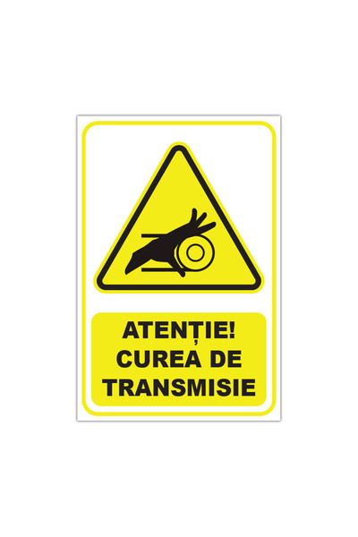 CUBIKA Indicator de avertizare Atentie! Curea de transmisie, CUBIKA, PVC 3 mm...