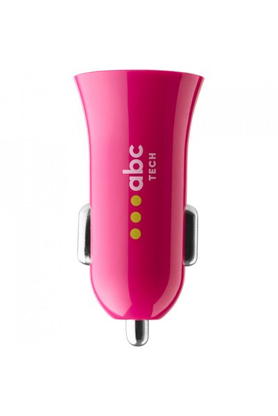 abc TECH Incarcator Auto cu un port USB si incarcare rapida 5V/1A Roz