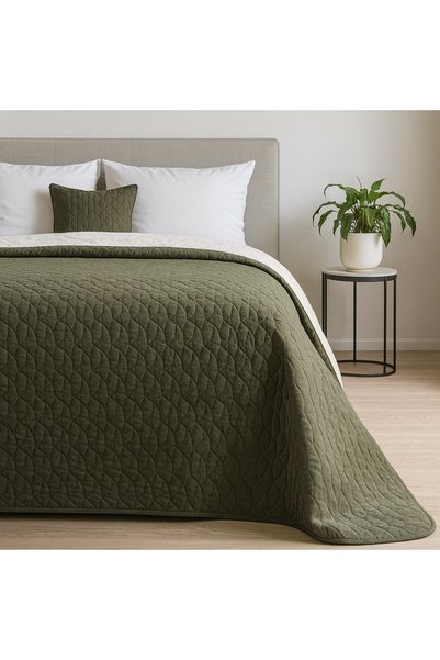 Darymex Cuvertura de pat verde, 170x210cm, Velour fata-verso
