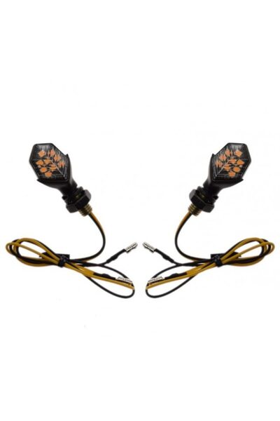 WMX Set de 2 mini lămpi de semnalizare LED pentru motocicletă, culoare neagră