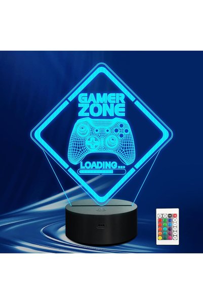 Generic Gamepad 3D Illusion Night Light - LED Lamp with 16 Colors, Touch and ...