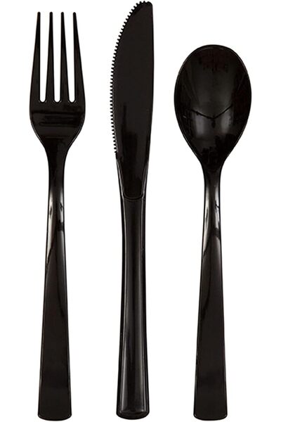 Generic 18 Asst Cutlery Midnight Black