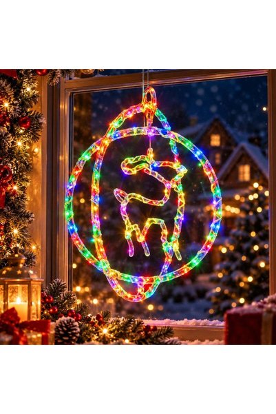 More Instalație LED de 30cm, Decorațiune de Crăciun, Model ren cu lumină mult...