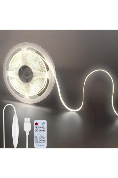 Generic 5V USB COB LED Strip Lights with Remote Dimmable Switch,9.84FT/3M,Coo...