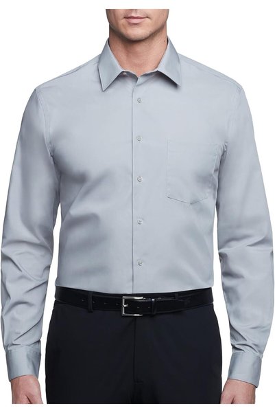 Generic Men's Poplin Regular Fit Solid Point Collar Dress Shirt