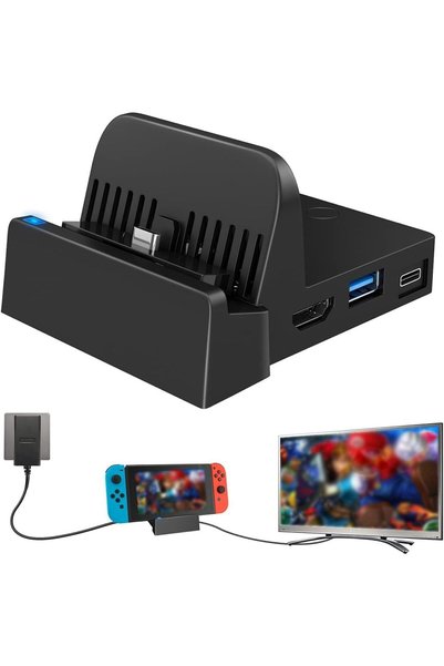 Generic قاعدة شحن لجهاز نينتندو سويتش، محول تلفزيون HDMI بدقة 4K لمحطة شحن سويتش