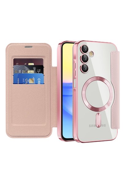 Asteroid Gsm Husă pentru Samsung Galaxy A15 4G SmartMag Book Case, roz