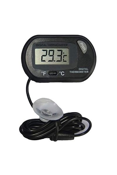 Generic ميزان حرارة رقمي LCD لحوض السمك، ميزان حرارة للمياه، أسود اللون