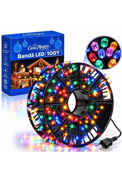 More Φωτοσειρά LED σε ρολό, 100 γιάρδες, 432 πολύχρωμα LED, μεγάλες λάμπες σε...