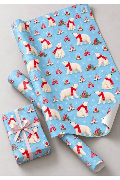 Miona Yılbaşı Özel Hediye Paketleme Ambalaj Kağıdı 35x50 cm(1 ADET)