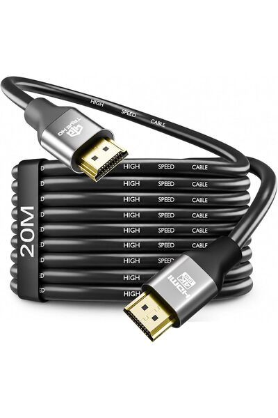 Generic كابل HDMI بطول 20 متر إصدار 1.4 ™ |   كابل إيثرنت طويل عالي السرعة مع...