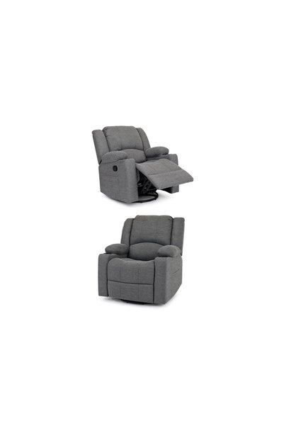 IN HOME STORE كرسي استرخاء متحف بتصميم مريح قماش رمادي