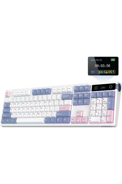 Generic لوحة مفاتيح ميكانيكية كاملة الحجم TH108 PRO مع شاشة ومقبض