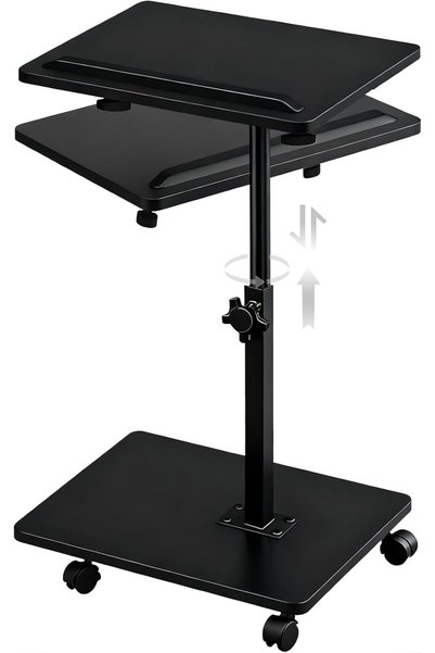 Generic Sofa Tray Table with Wheels, 360°Swivel TV Tray for Small Spaces, Sof...