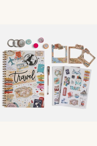 Comerivo Album Scrapbook de călătorie 21x30cm, 30 de buzunare cu accesorii cr...