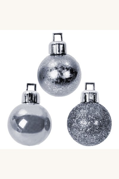 Comerivo Set 12 globuri Craciun argintii mat cu sclipici 8cm pentru brad