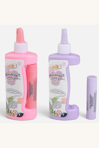 Comerivo Adeziv alb lichid 143ml cu stick, recipient roz sau lila