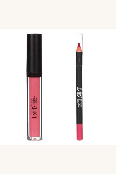 Comerivo Creion si luciu de buze roz pastel - set complet pentru un machiaj d...