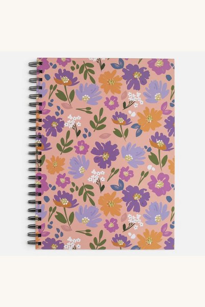 Comerivo Caiet spiralat matematica 64 file patratele cu design floral si 2 se...