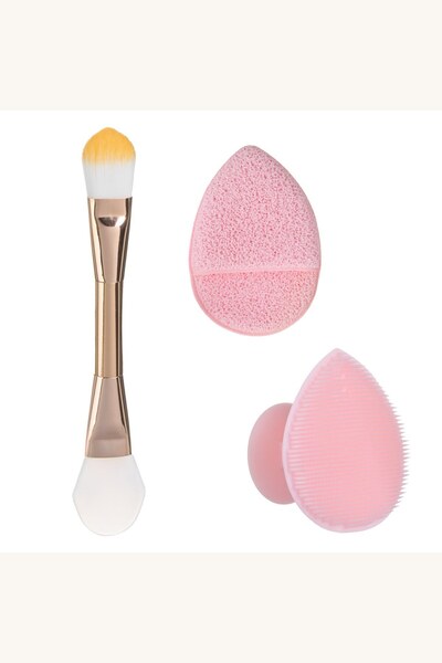 Comerivo Kit ingrijire facie cu pensula masca, perie exfoliere si burete - 3 ...