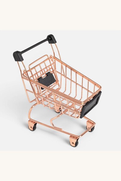 Comerivo Mini carucior de birou din metal roz auriu - suport original pentru ...