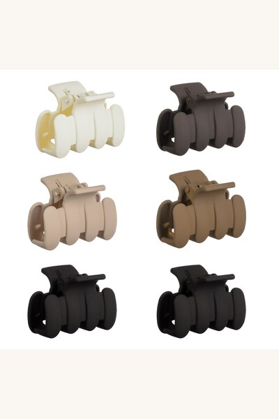 Comerivo 6 clame par maro mat 4.5cm - accesoriu zilnic pentru orice coafura