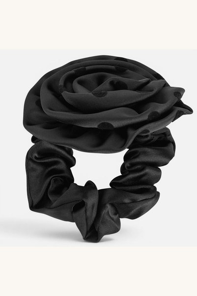 Comerivo Elastic de par negru cu floare si buline - accesoriu elegant pentru ...
