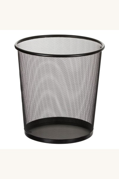 Comerivo Coș de gunoi metalic negru pentru birou, 13L, Ø26x28cm