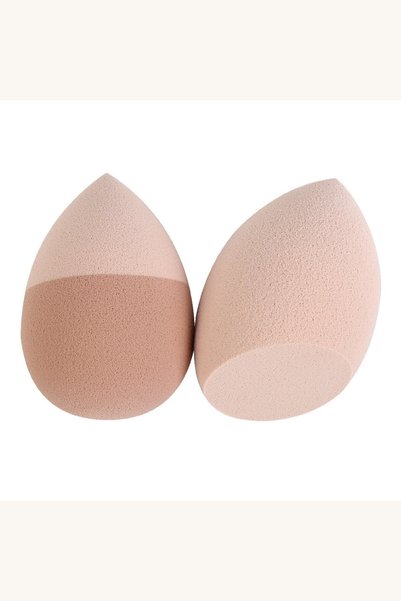 Comerivo 2 bureti de machiaj roz forma picatura, 5 cm, pentru fond si pudra