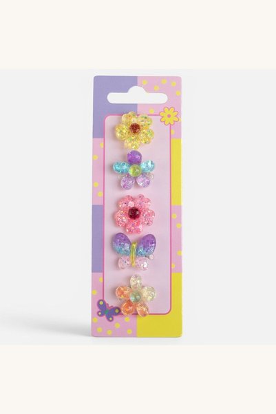 Comerivo Set 5 inele argintii reglabile cu strasuri si efecte frosty pentru f...