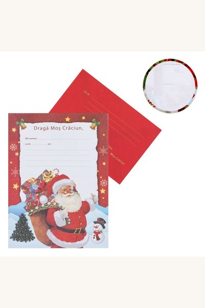 Comerivo Kit de Crăciun pentru copii: scrisoare către Moș Crăciun cu plic, de...