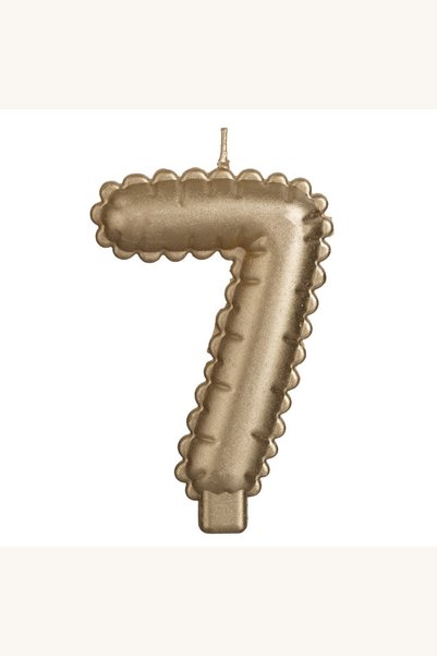 Comerivo Lumanare tort cifra 7 auriu metalic pentru aniversari, 5x8 cm