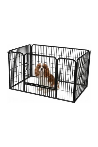 Songmics Home Țarc pentru animale de companie, Feandrea, 122 x 70 x 80 cm, Negru