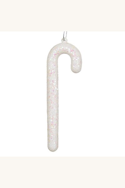 Comerivo Acadea de Craciun cu glitter alb irizat, ornament brad 12 cm, decor ...