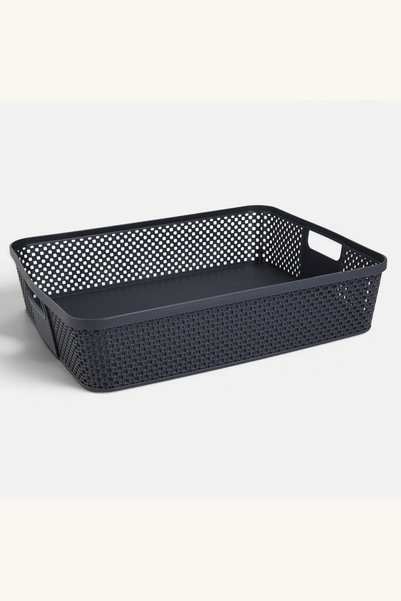 Comerivo Organizator plastic perforat antracit cu manere pentru sertare si du...