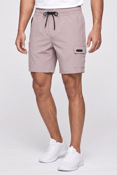 Athletex Men Sportswear Fit 7 Inseam Training Shorts, Dark Beige