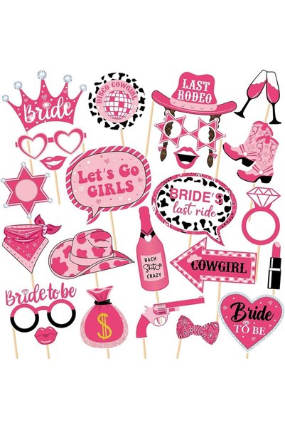 Generic Photo Props, 25Pcs Cowgirl Bachelorette Themed Props, Eye-Catching Pa...
