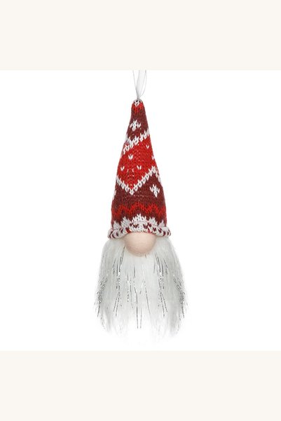 Comerivo Figurina Gnome cu LED si caciula rosie pentru brad de Craciun, 14cm