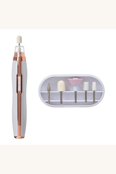 Comerivo Set manichiură electric pentru unghii, reîncărcabil, cu 5 capete int...