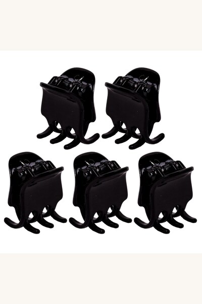 Comerivo Set 5 Clame de Par Negre Mat - Accesoriu Zilnic pentru Femei 2.5cm