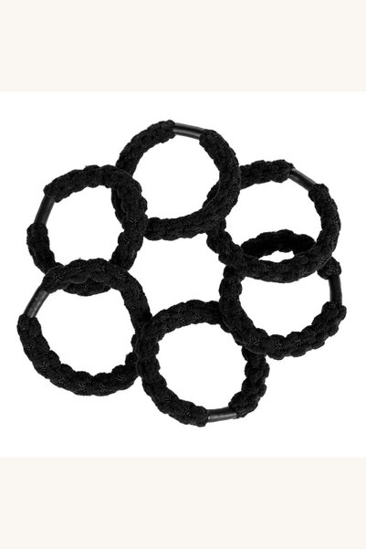 Comerivo Set 6 Elastice Frotte Negre pentru Par - Accesoriu Zilnic pentru Femei