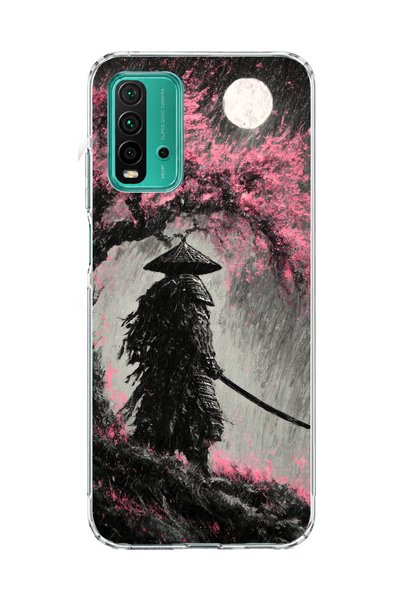 lelia حافظة هاتف شفافة مطبوعة بتصميم ساموراي دولوناي متوافقة مع هاتف Redmi 9T
