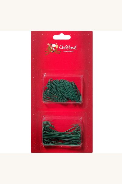 Comerivo Set 150 carlige verzi pentru ornamente Craciun - 2 marimi diferite