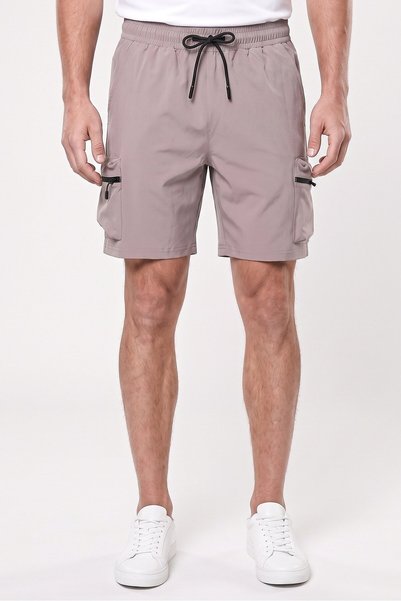 Athletex Men Sportswear Fit 7 Inseam Training Shorts, Dark Beige
