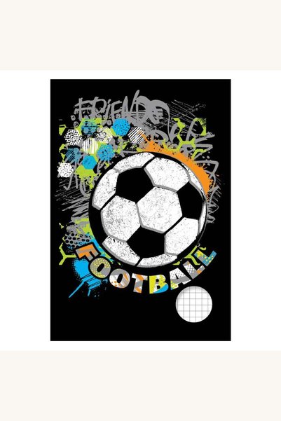 Comerivo Caiet matematica A5 100 file, coperta neagra cu minge fotbal