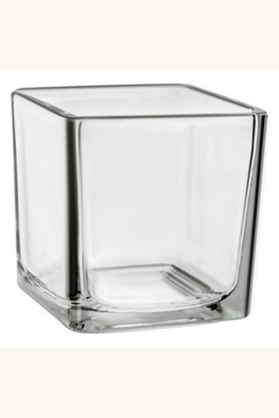 Comerivo Suport pătrat din sticlă transparentă pentru lumânare pastilă, 5x5x5...