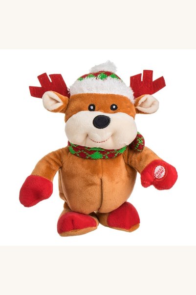 Comerivo Ren dansator interactiv de Craciun cu muzica, 22cm, fular si caciula...