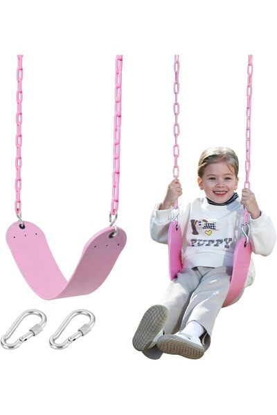 Generic Pink Swing Seat - Heavy Duty Chain Plastic Coated - Playground Swing ...