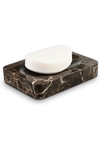 Generic Natural Marble Soap Dish, Rectangle Emperador Dark Jewelry Dish